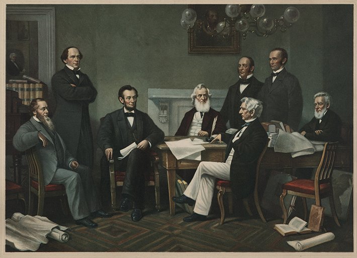 First reading of Emancipation Proclamation before the cabinet, July 22, 1862. ( Everett Collection, Shutterstock.com)